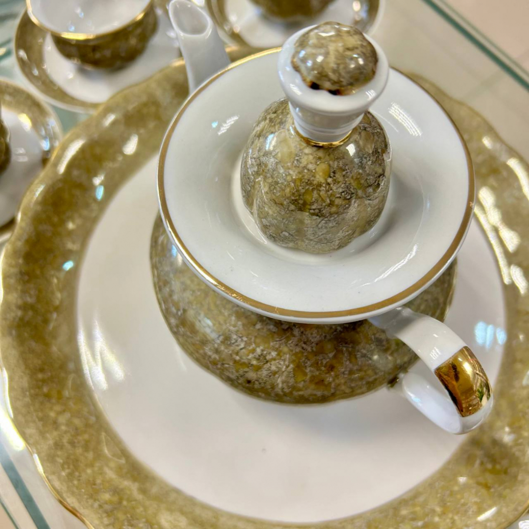 Кофейный набор Коростенского ФЗ 1960-91гг. Тонкий фарфор, крытье, позолота. 90мл. Цена за 14пр. Картинка 6